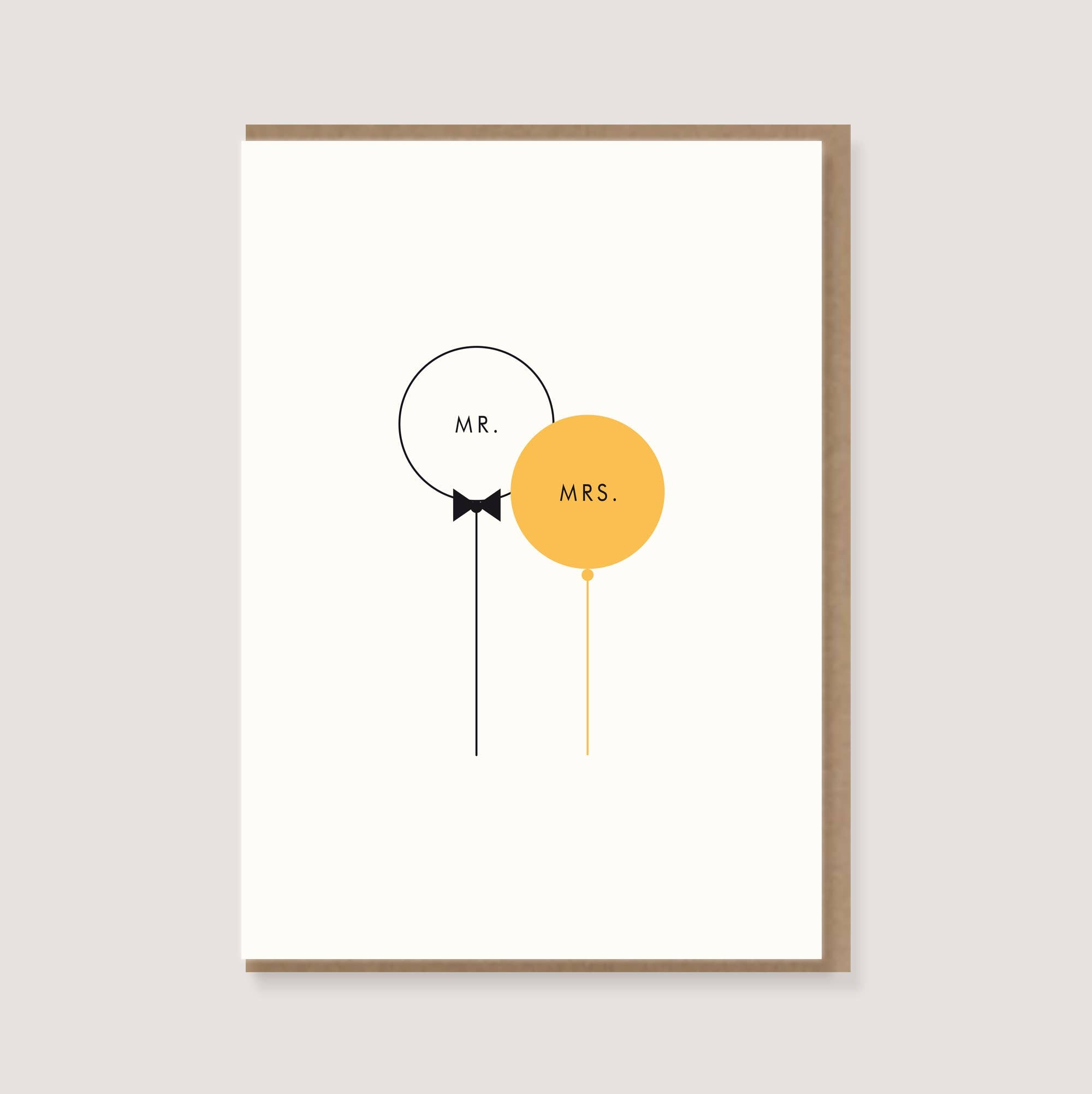 Klappkarte mit Umschlag - "Luftballons - Mr. & Mrs."