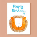 Postkarte *Happy Birthday* mit Löwe