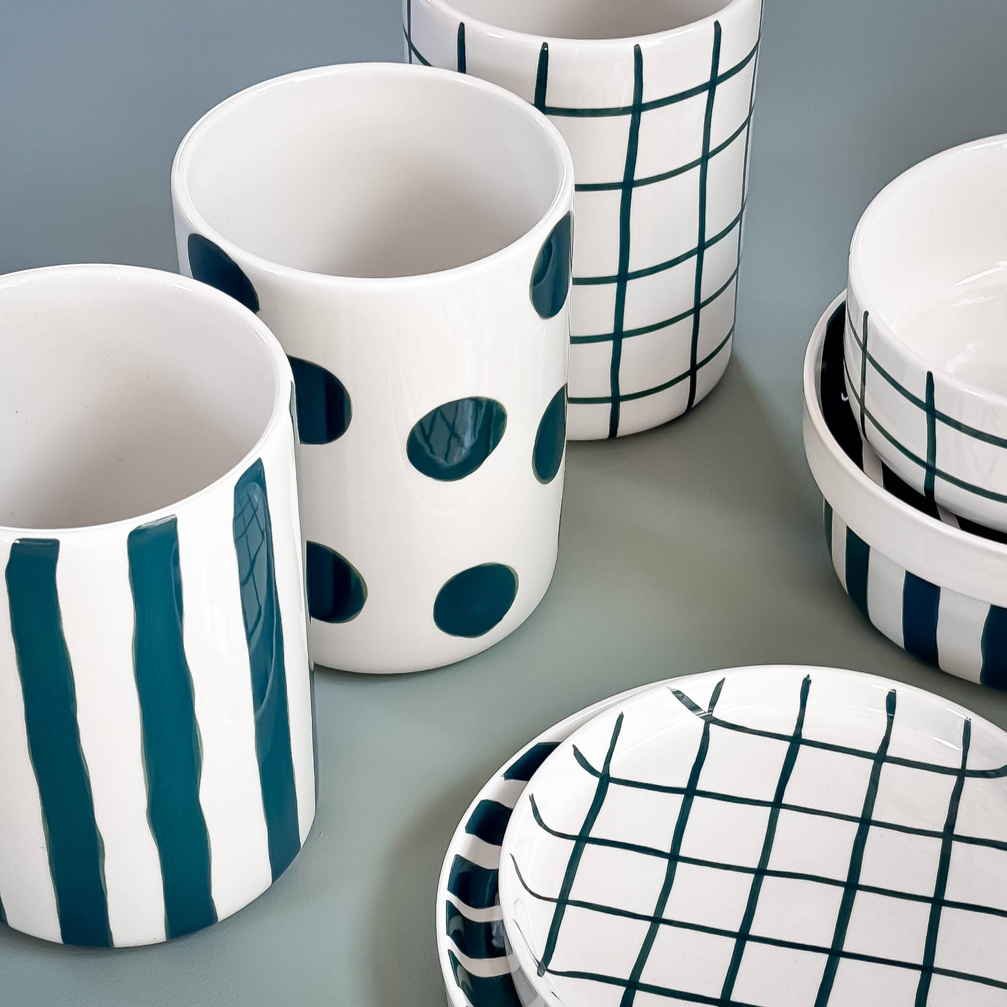 Magazin Minori Vase Stripes - gentle green