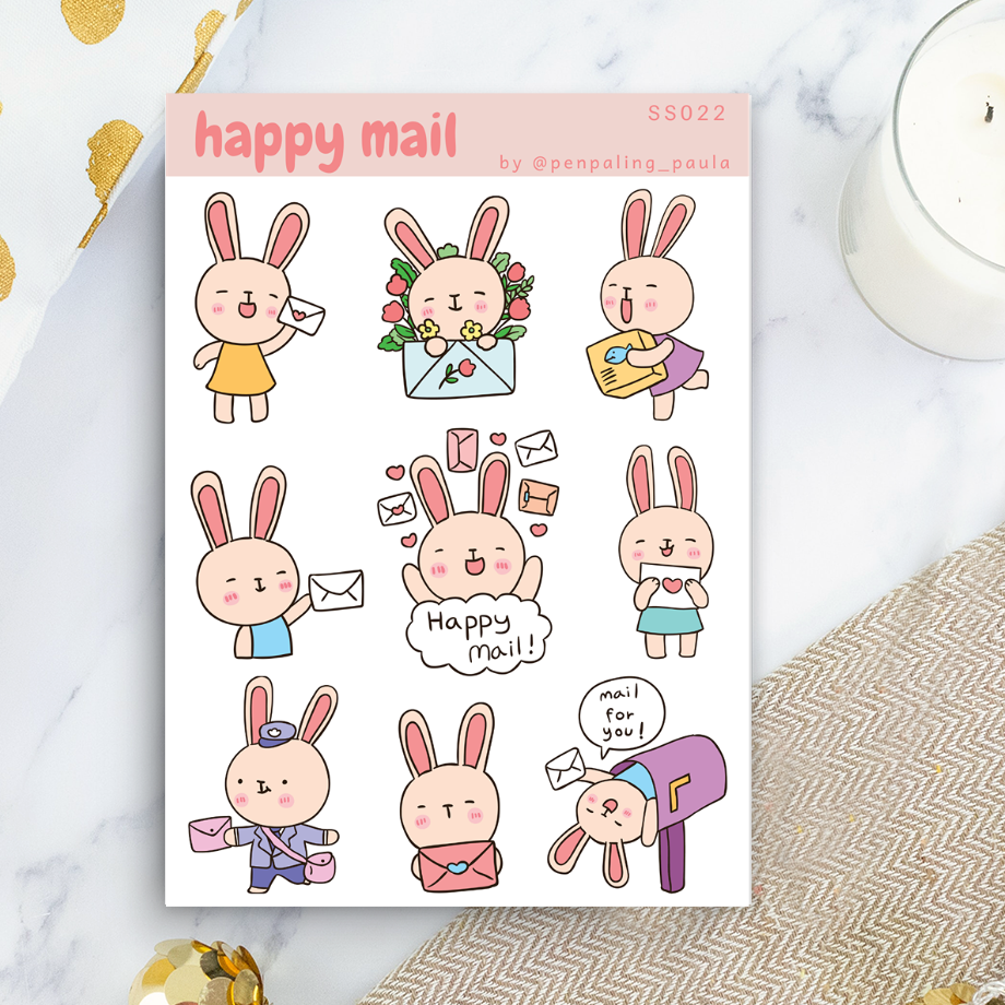 Happy Mail - Aufkleberbogen