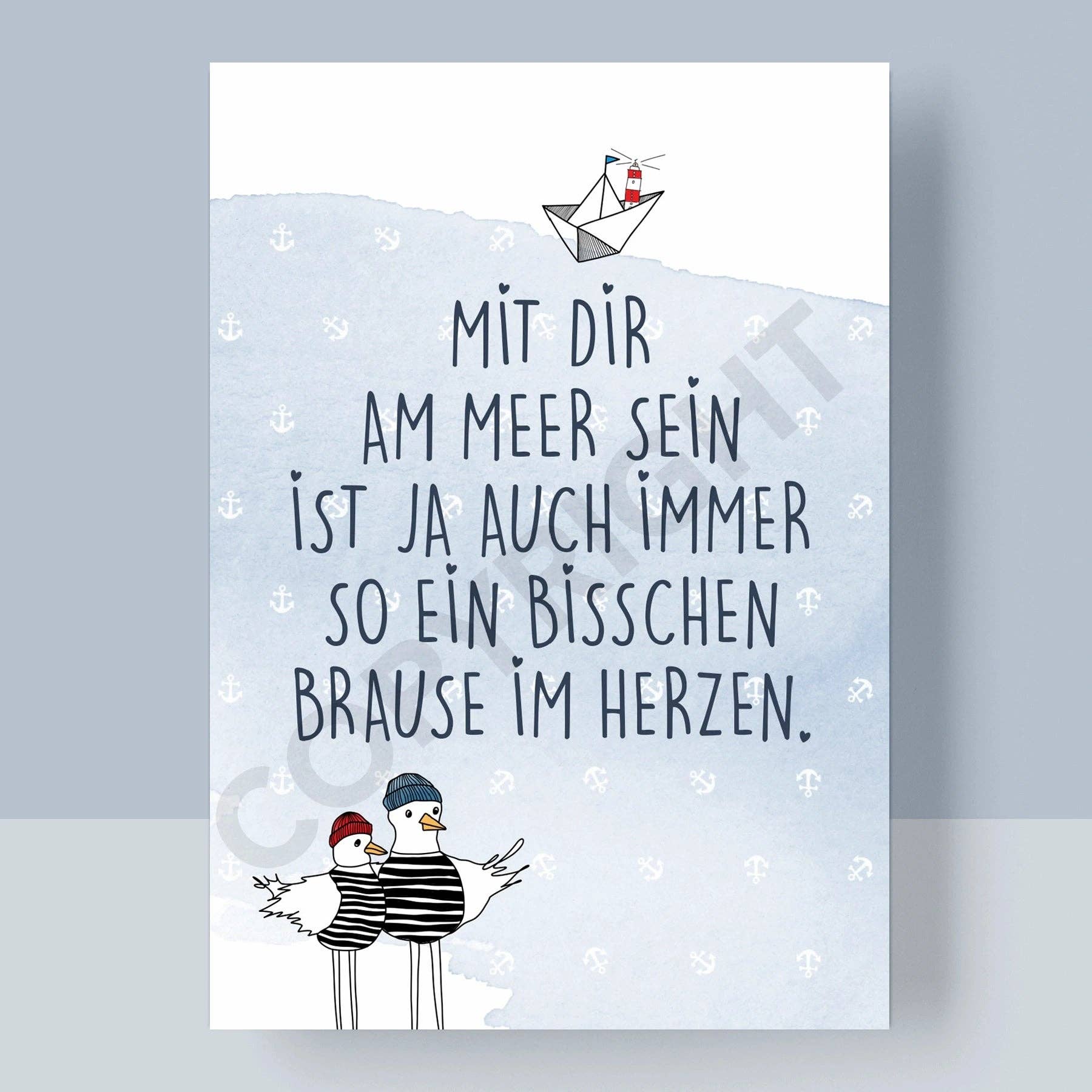POSTKARTE -  BRAUSE IM HERZEN