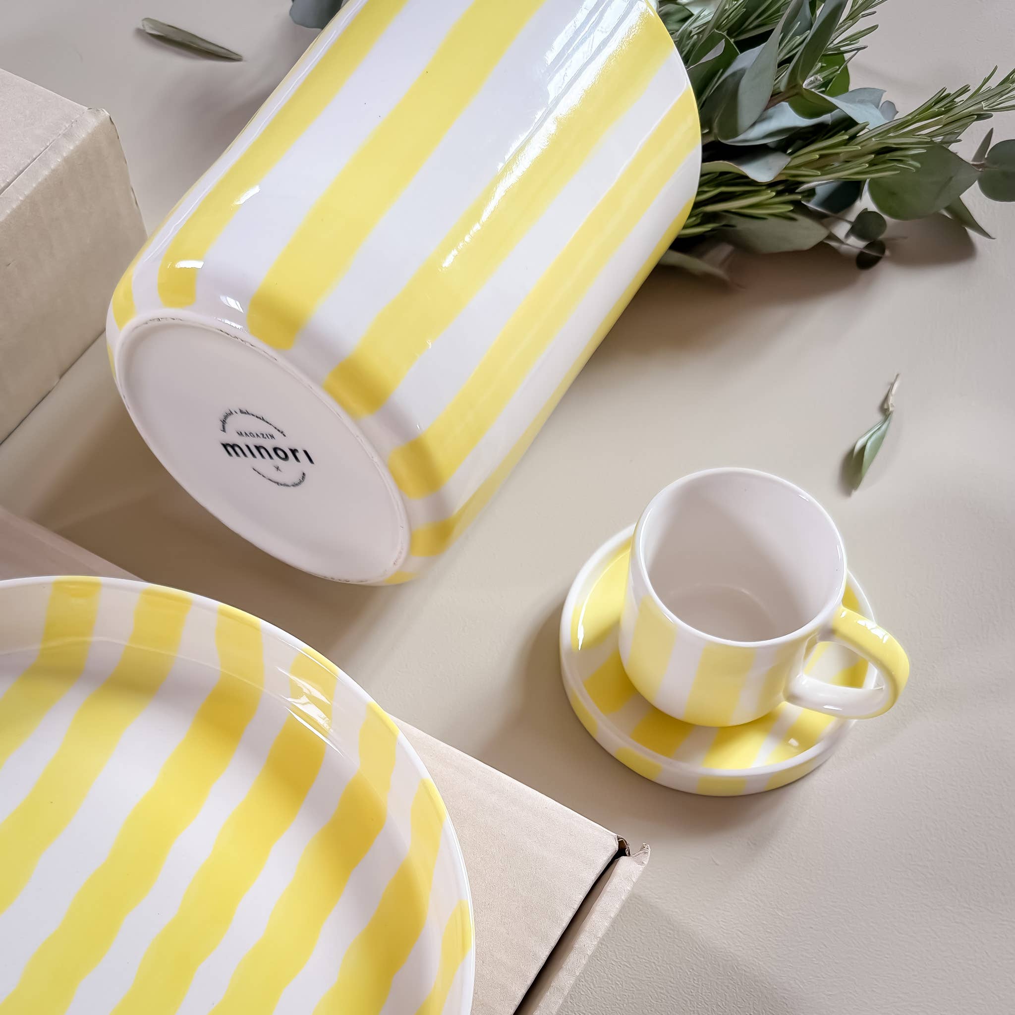 Magazin Minori Vase Stripes - spiaggia yellow