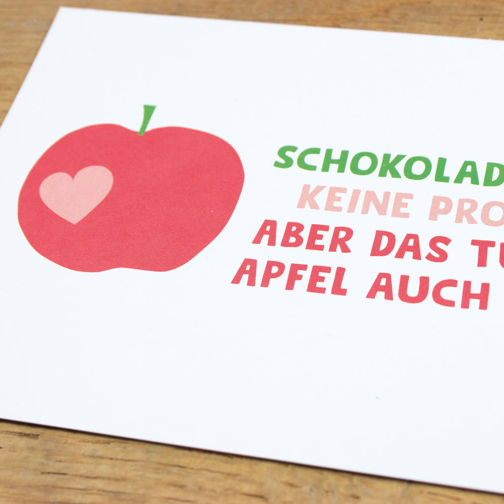 Postkarte "Schokolade löst keine Probleme" aus Recyclingpapi