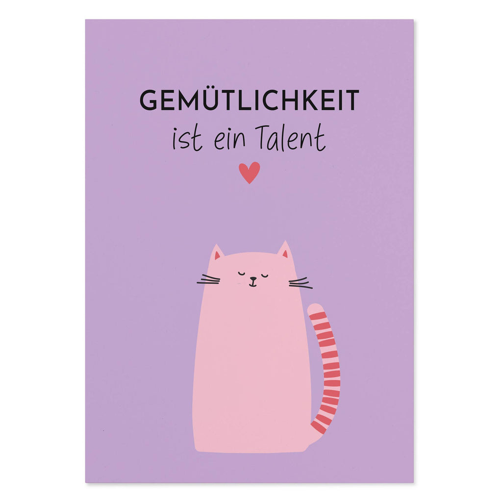 Postkarte mit Spruch „Gemütlichkeit ist ein Talent“