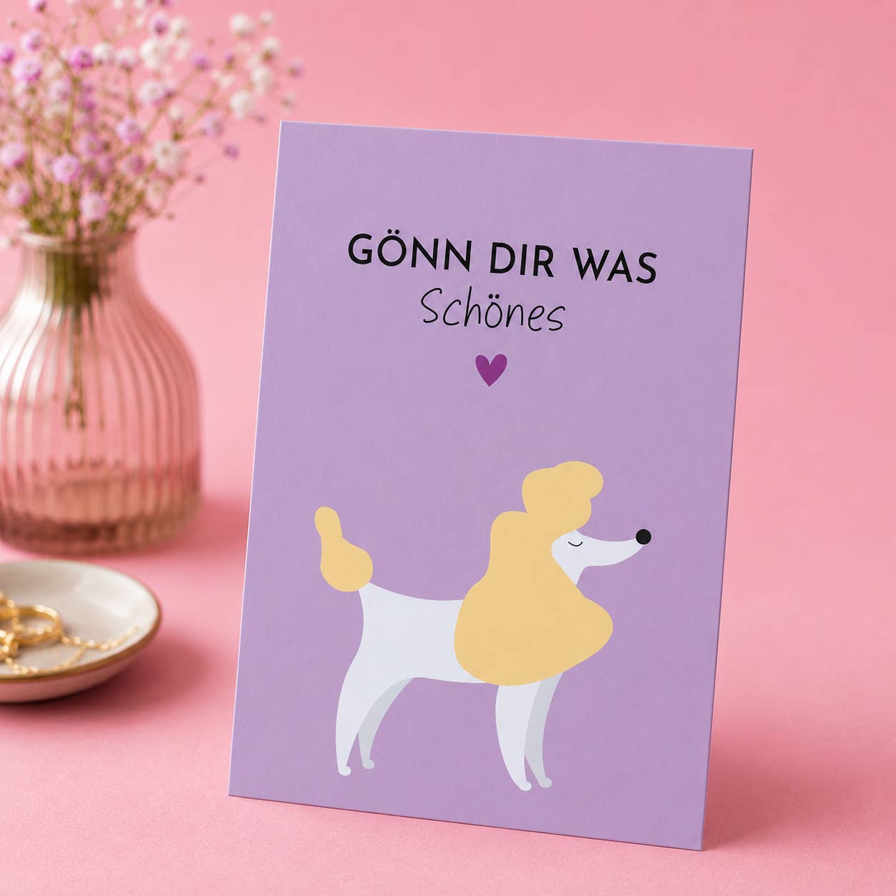 Lustige Postkarte mit Spruch – Gönn dir was Schönes