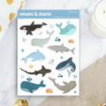 Stickerbogen Wale & Haie