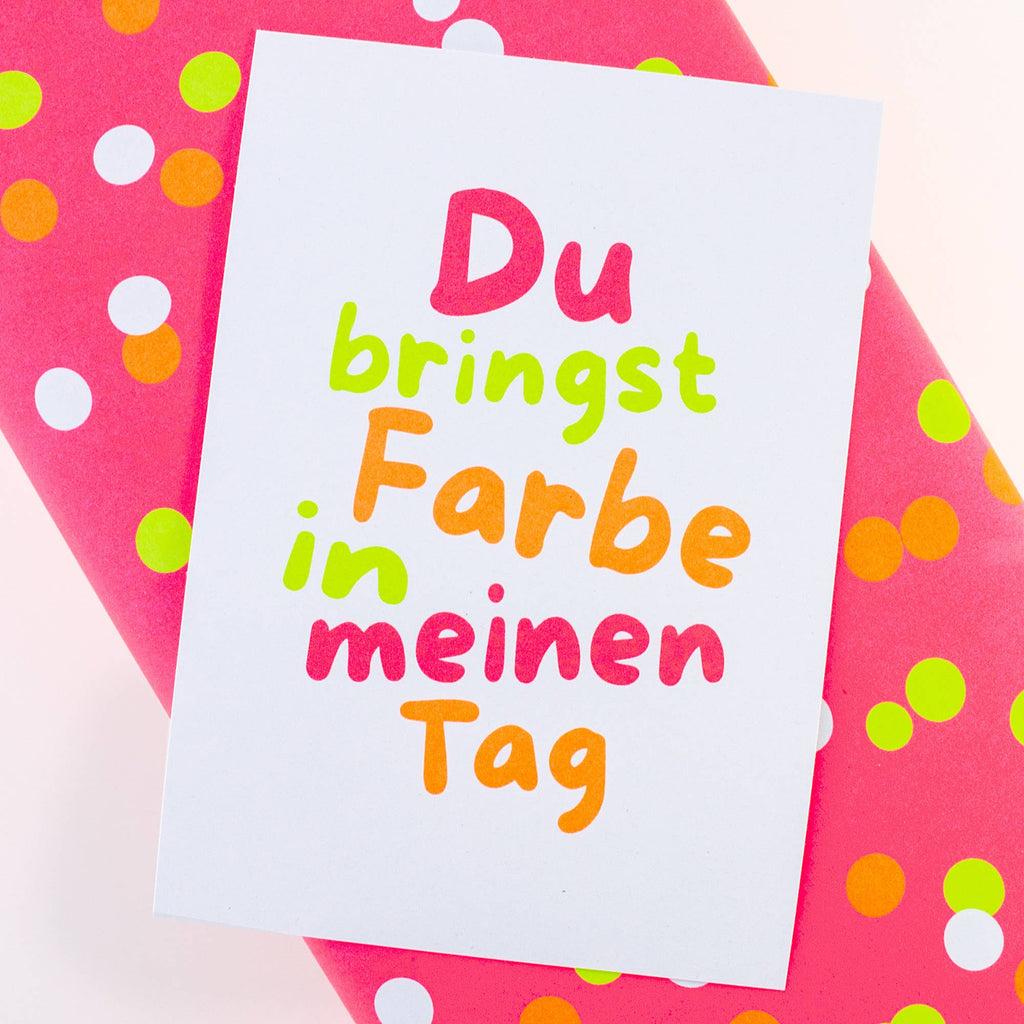 Postkarte "Du bringst Farbe in meinen Tag" Recyclingpapier