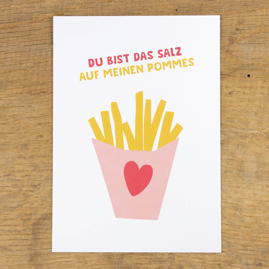Postkarte "Salz auf meinen Pommes" aus Recyclingpapier