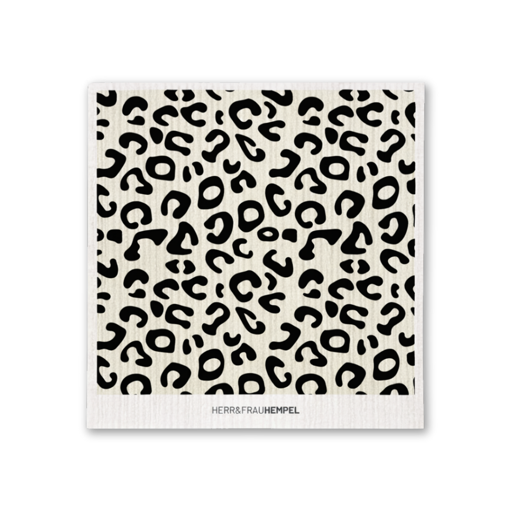 Schwammtuch Leo beige-schwarz