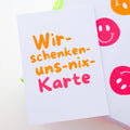 Neon Postkarte „Wir-schenken-uns-nix-Karte"