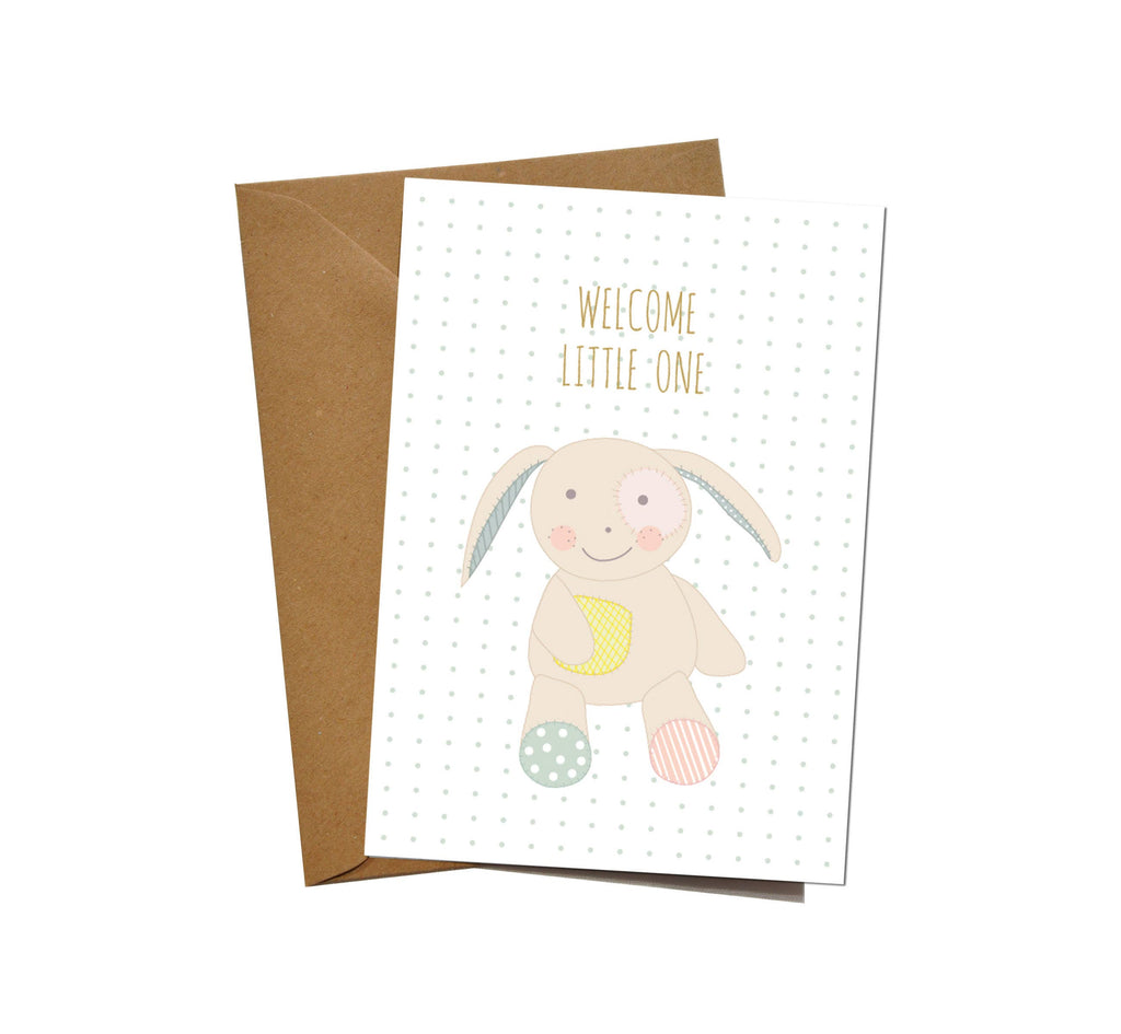 Klappkarte "Welcome little one Hase"