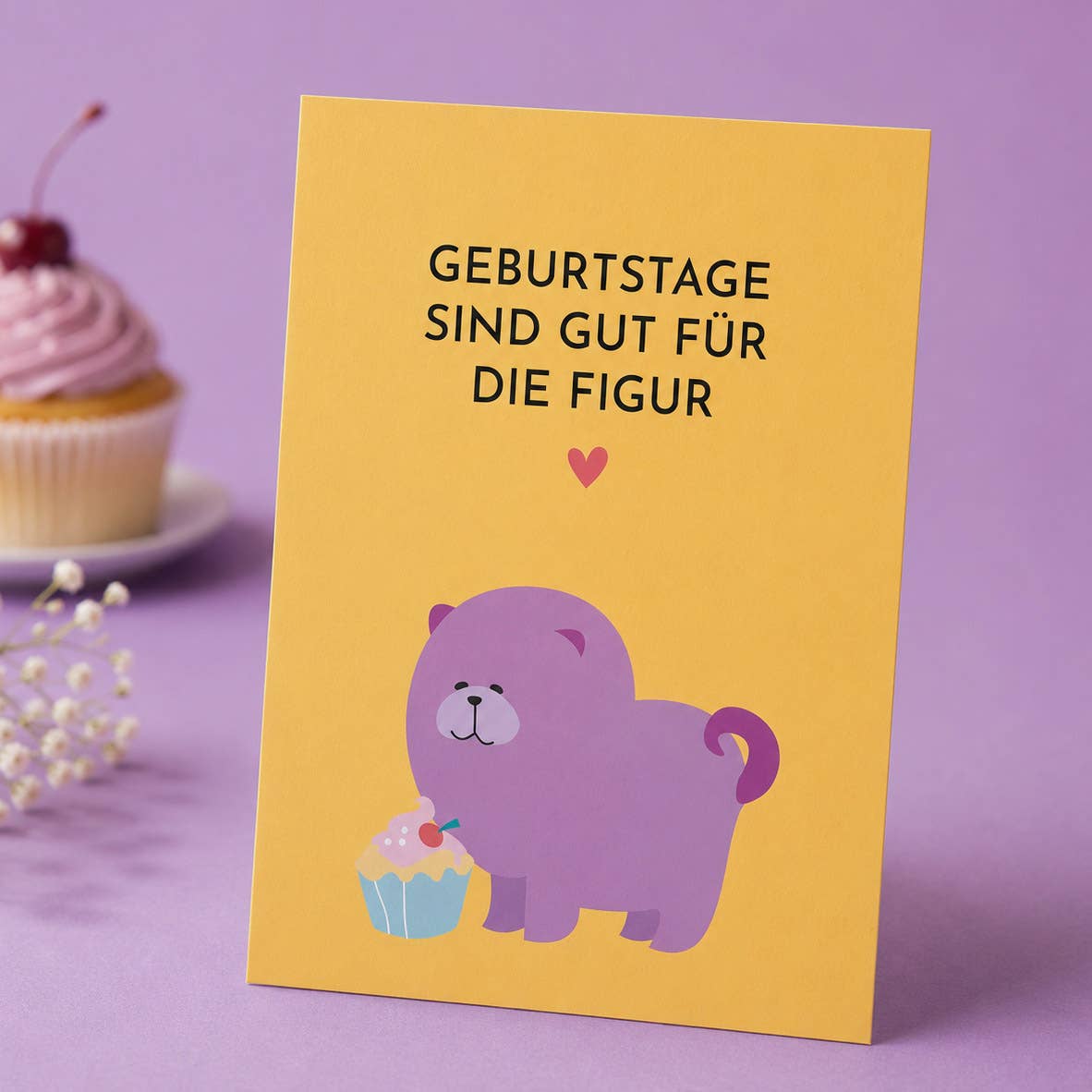 Witzige Postkarte „Geburtstage sind gut für die Figur"