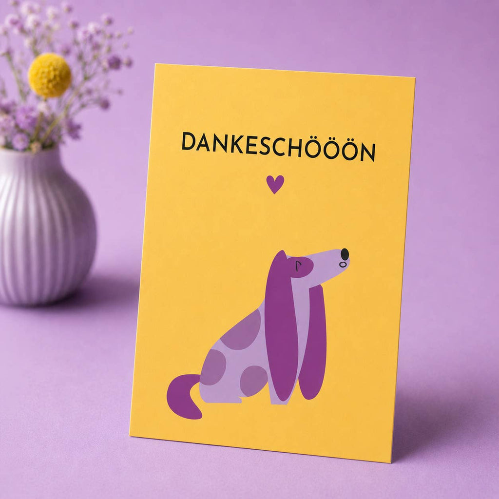 Postkarte „Dankeschööön“ - Dankeskarte mit Hund