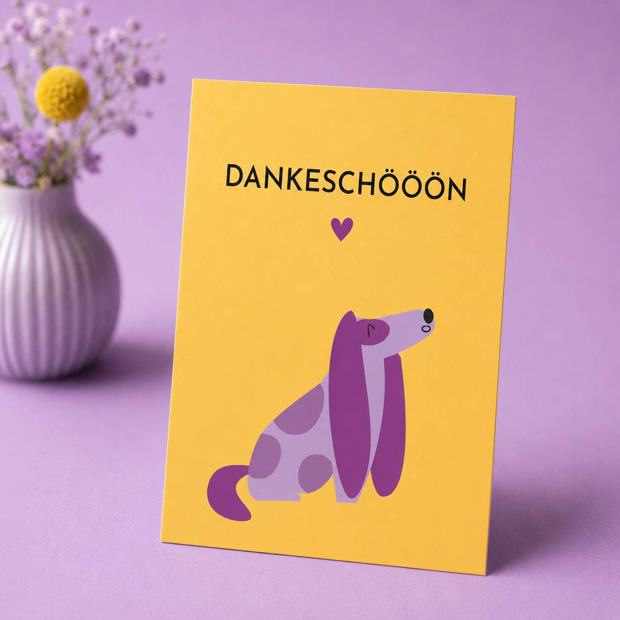 Postkarte „Dankeschööön“ - Dankeskarte mit Hund