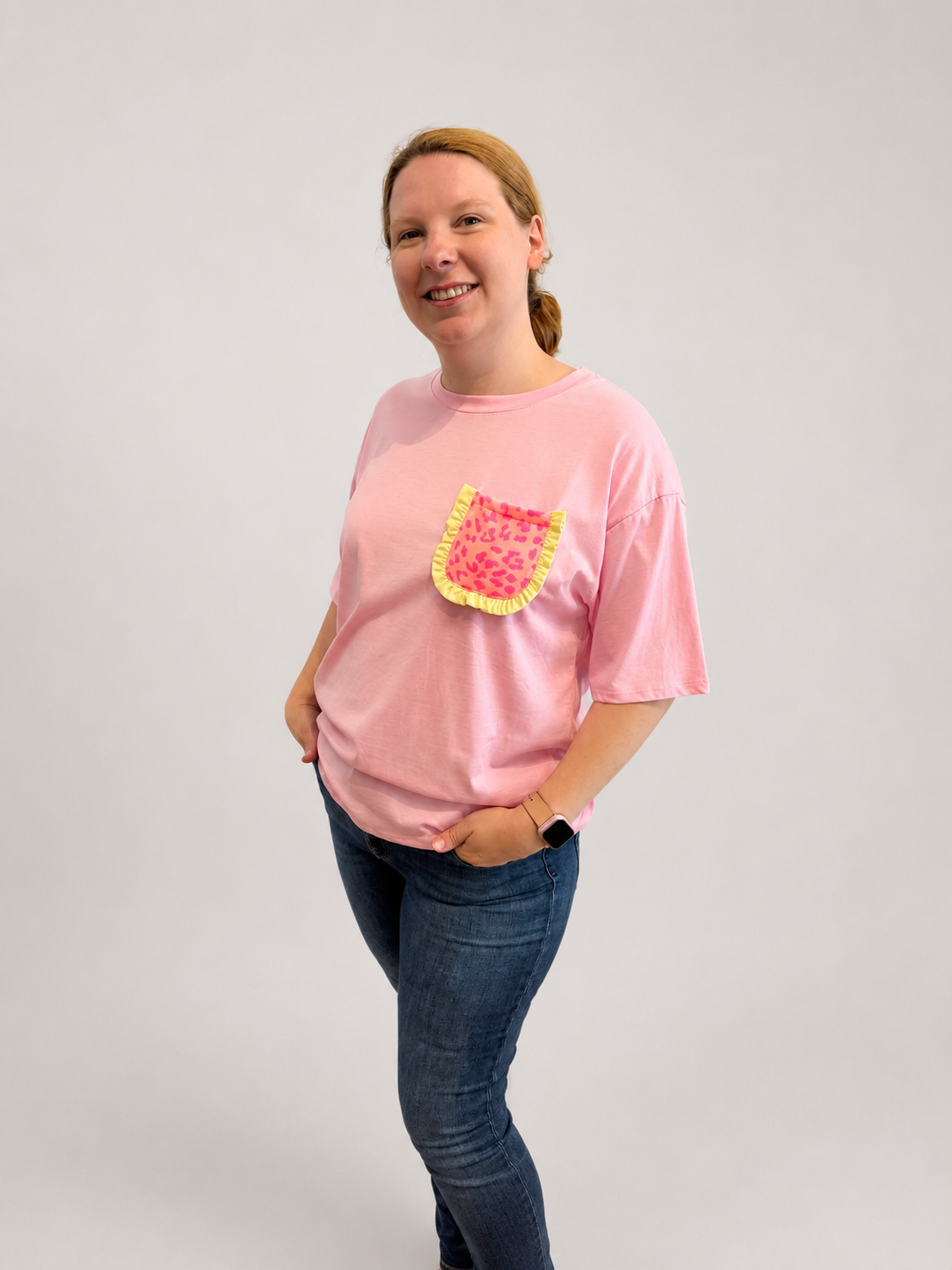 T-Shirt mit Leo rosa
