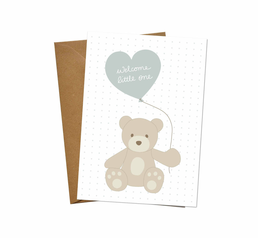 Klappkarte "Teddy blau"