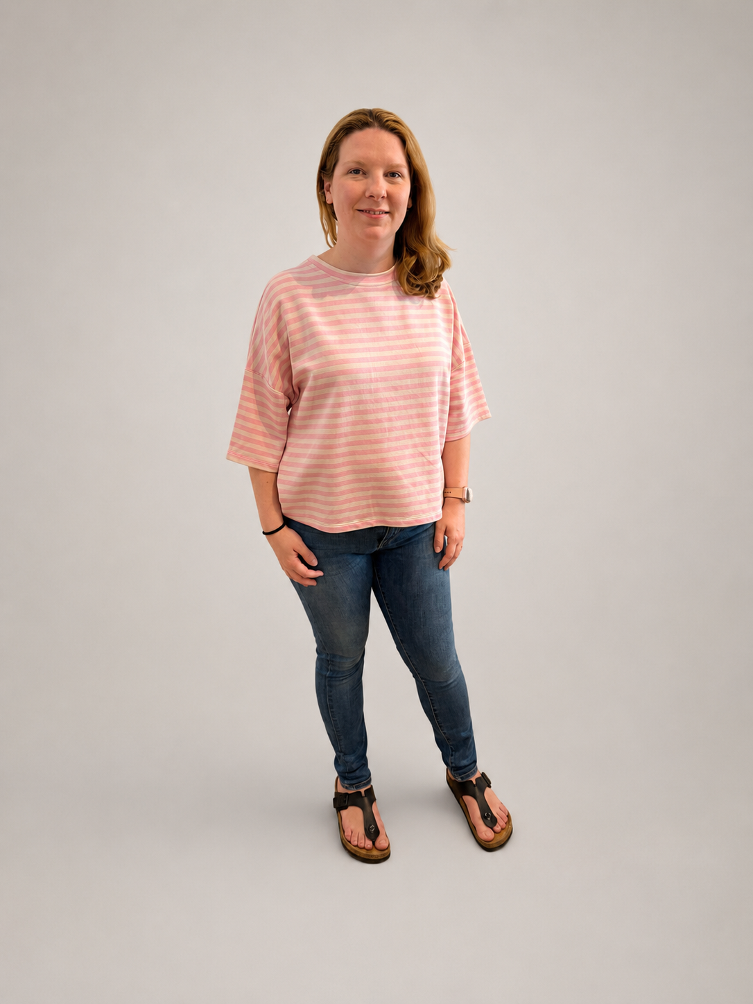 Streifenshirt rosa/creme
