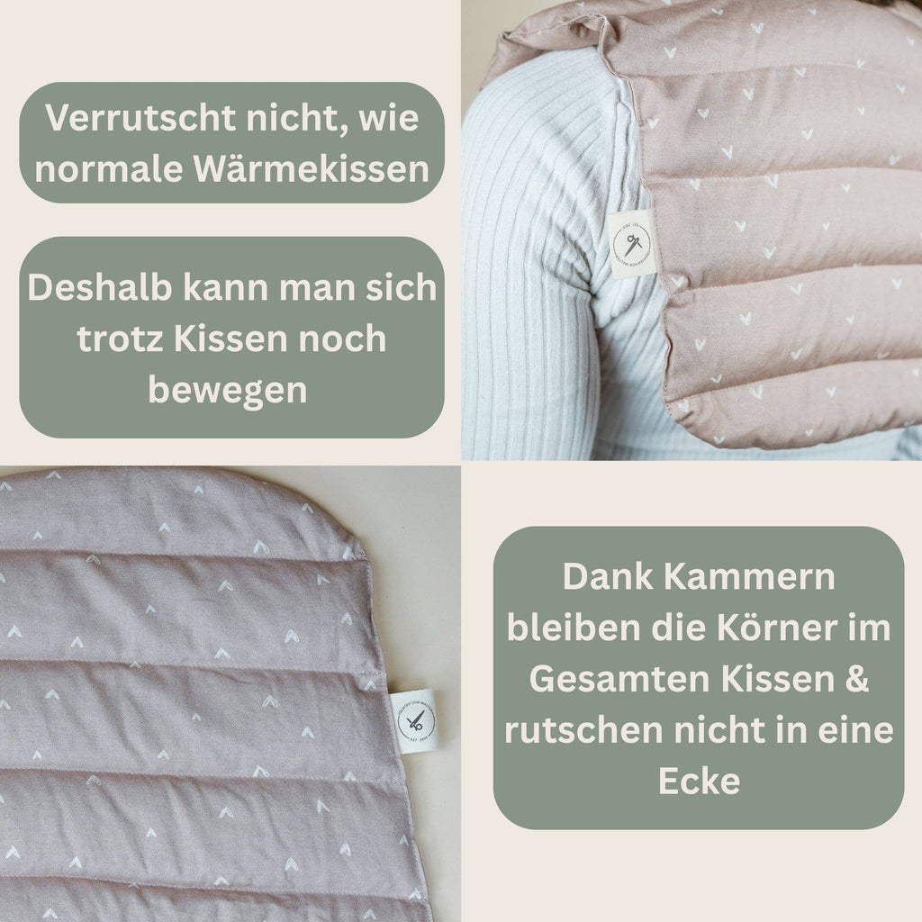 Wärmekissen mit Dinkel gefüllt für Nacken Dinkelkissen rosa