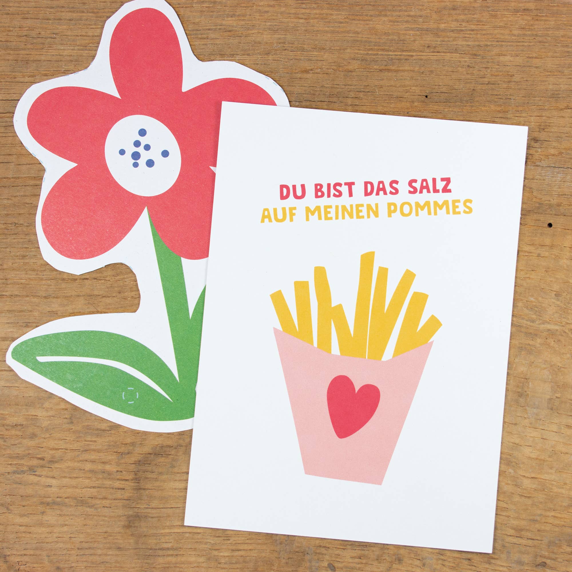 Postkarte "Salz auf meinen Pommes" aus Recyclingpapier