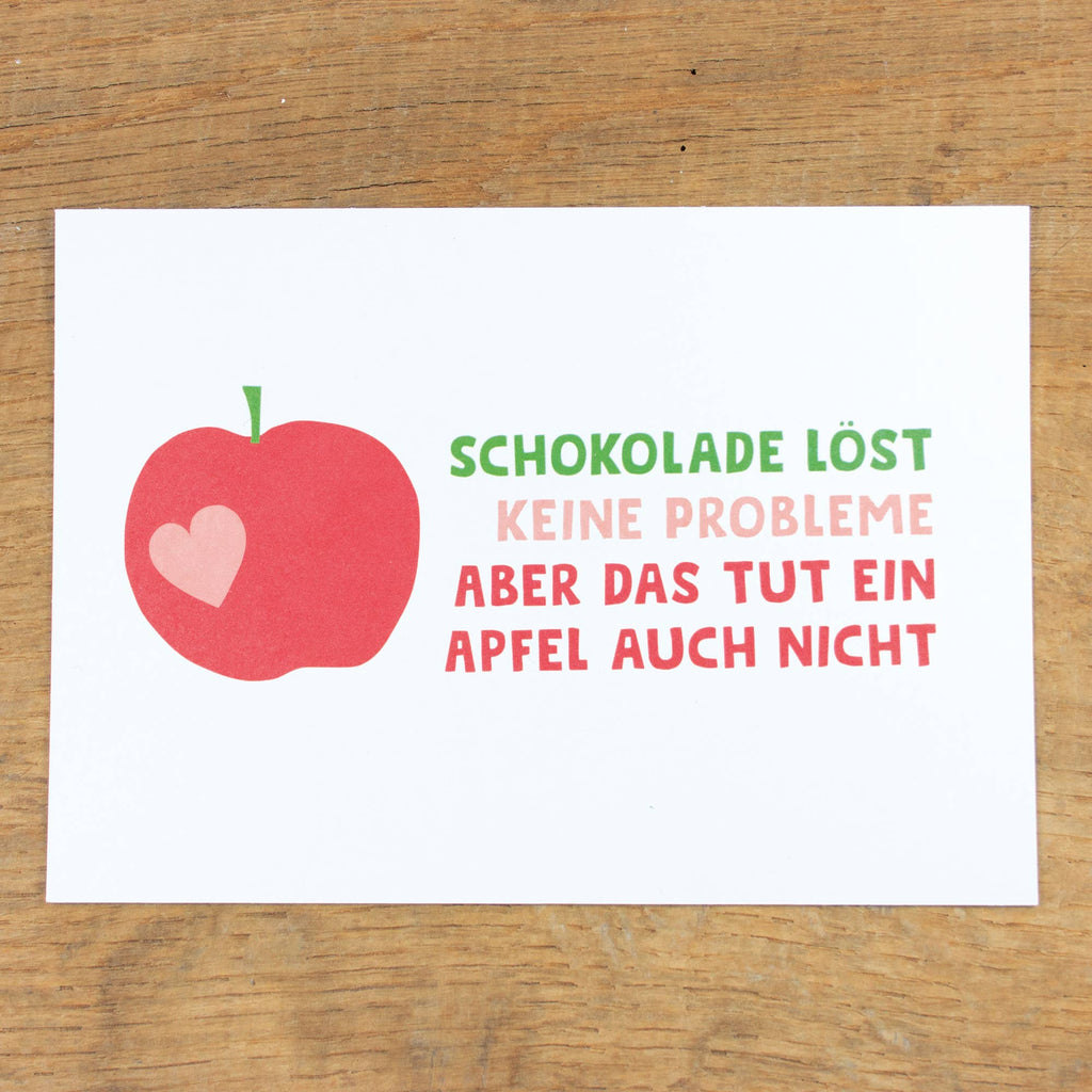 Postkarte "Schokolade löst keine Probleme" aus Recyclingpapi
