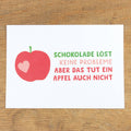 Postkarte "Schokolade löst keine Probleme" aus Recyclingpapi