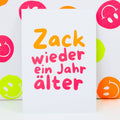 Postkarte "Zack wieder ein Jahr älter" aus Recyclingpapier