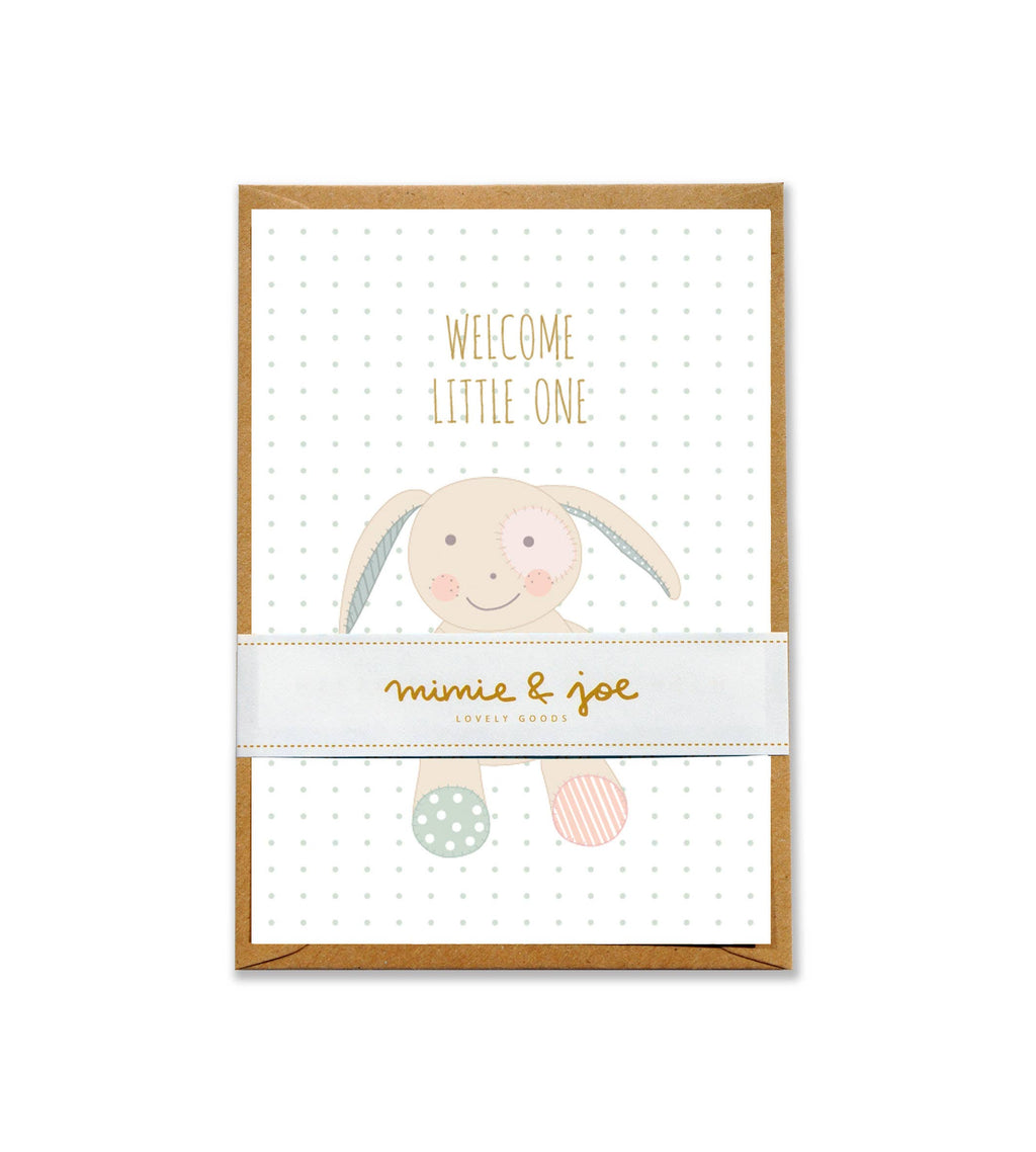 Klappkarte "Welcome little one Hase"