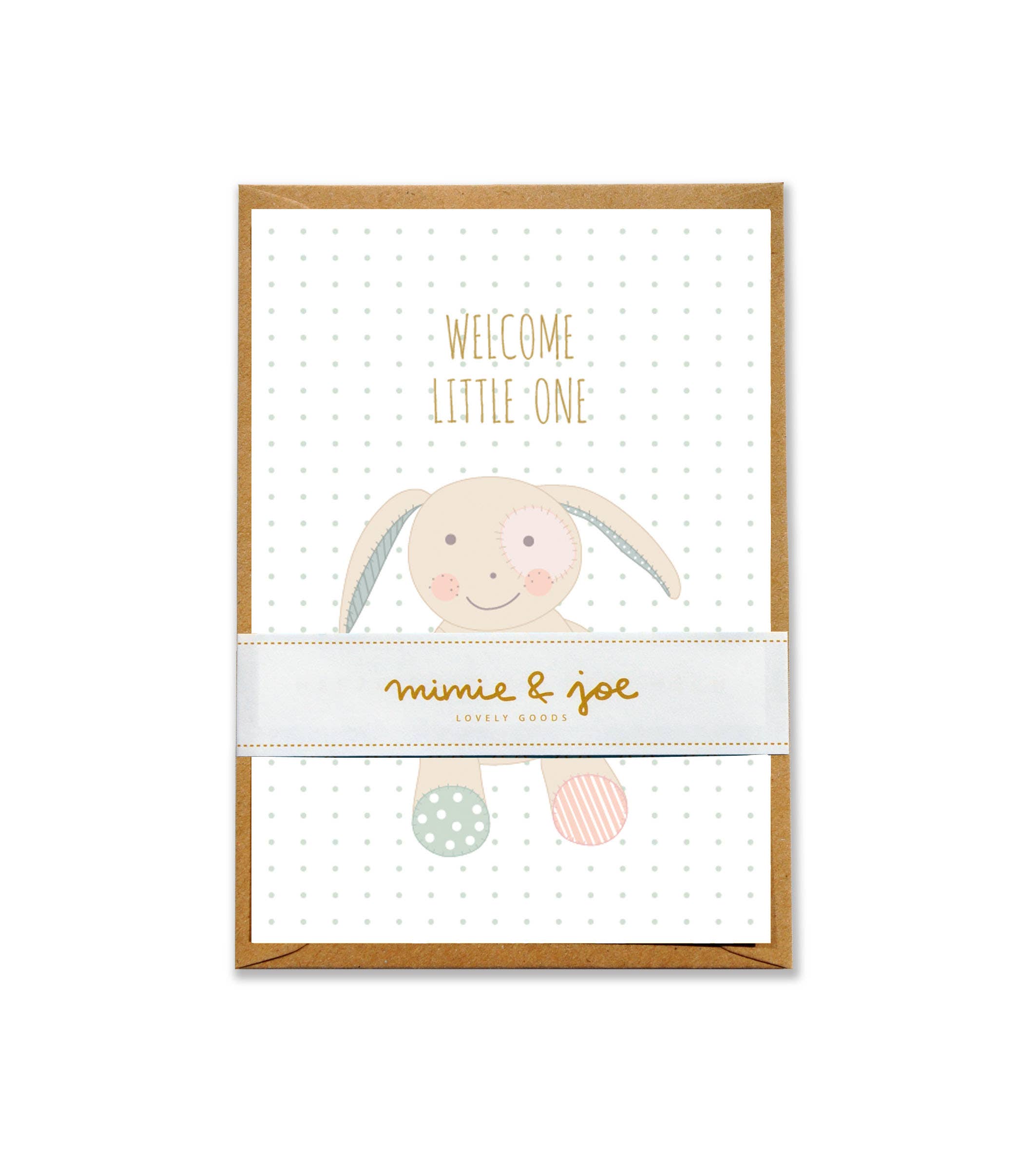 Klappkarte "Welcome little one Hase"