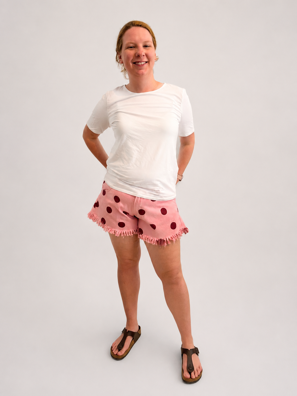 Shorts mit Punkten pink