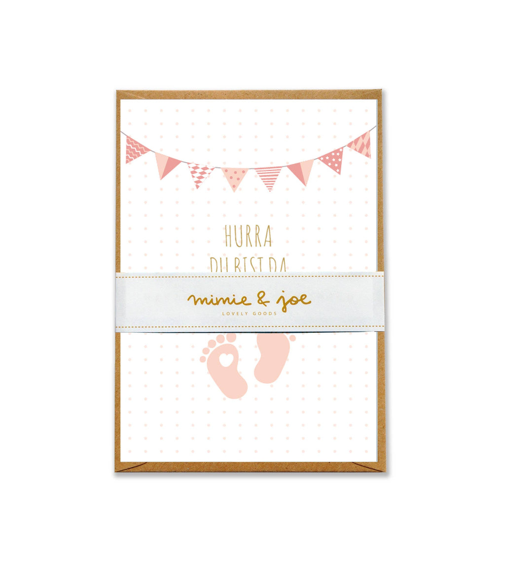 Klappkarte "Baby Feet rosé"