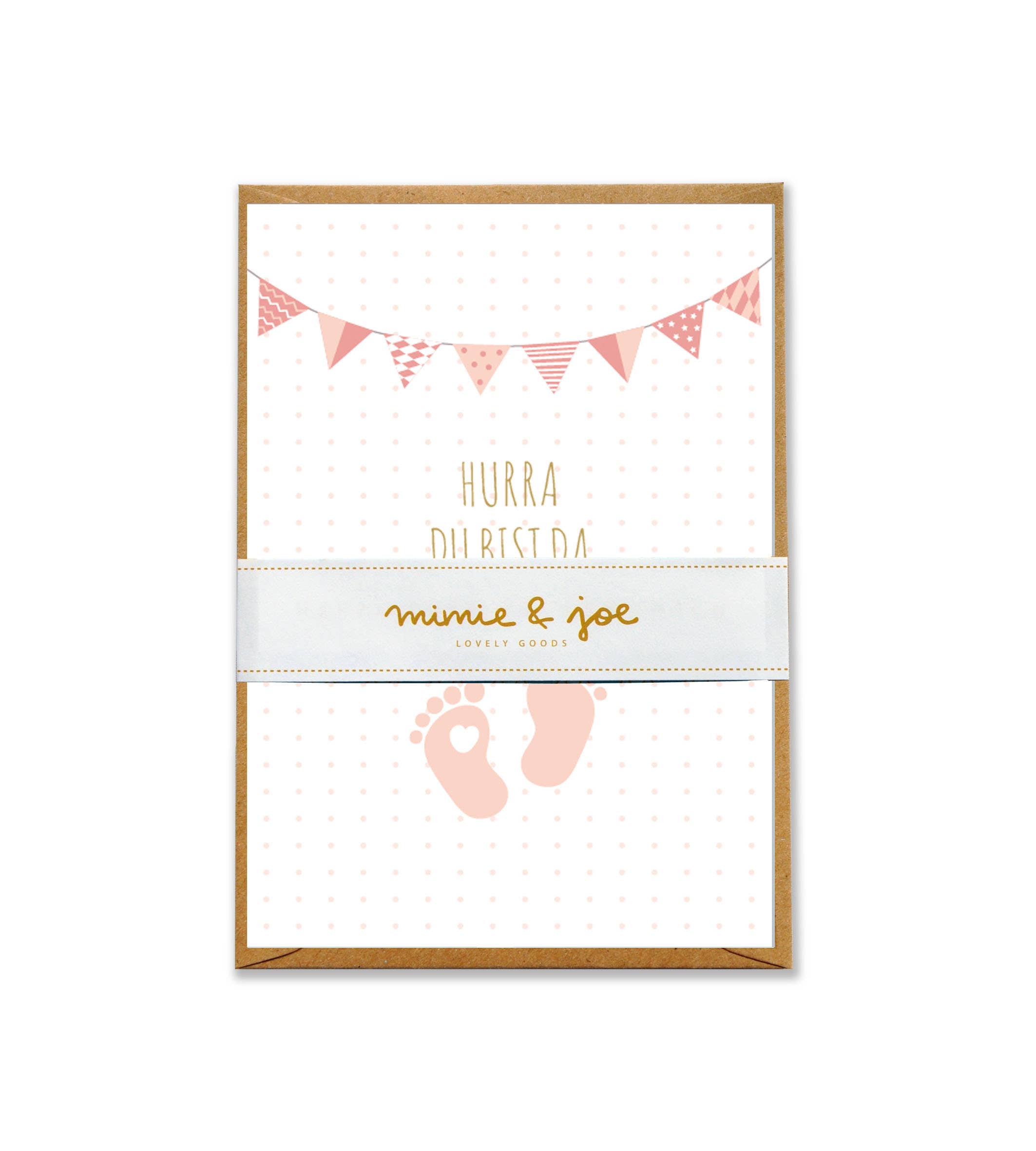 Klappkarte "Baby Feet rosé"