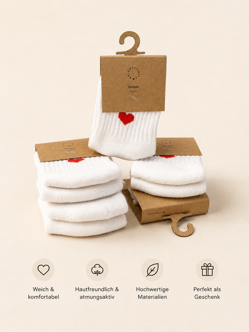 Eulenschnitt Babysocken Herz