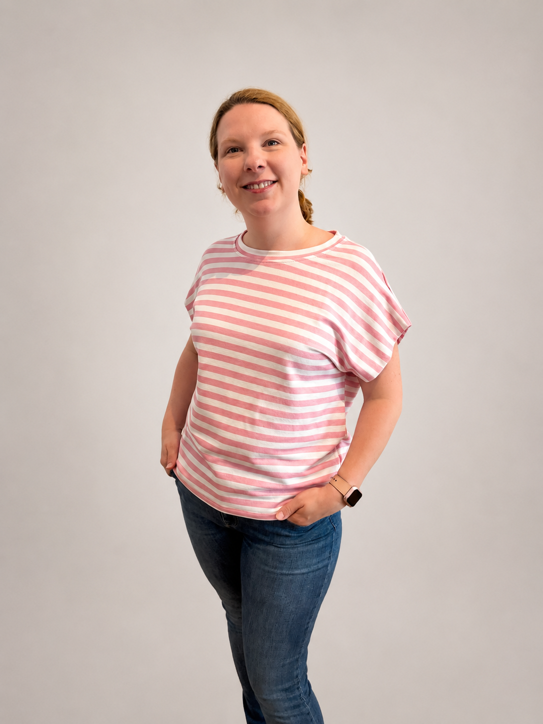 Streifenshirt rosa/weiß