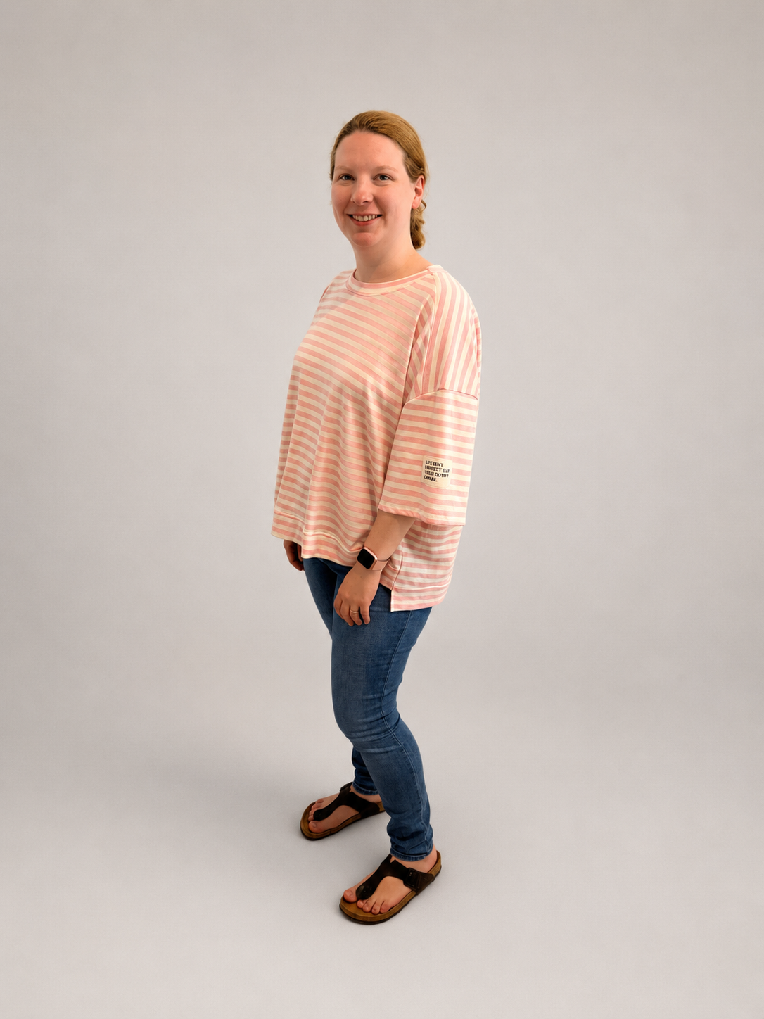 Streifenshirt rosa/creme