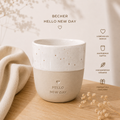 Eulenschnitt Becher Hello New Day