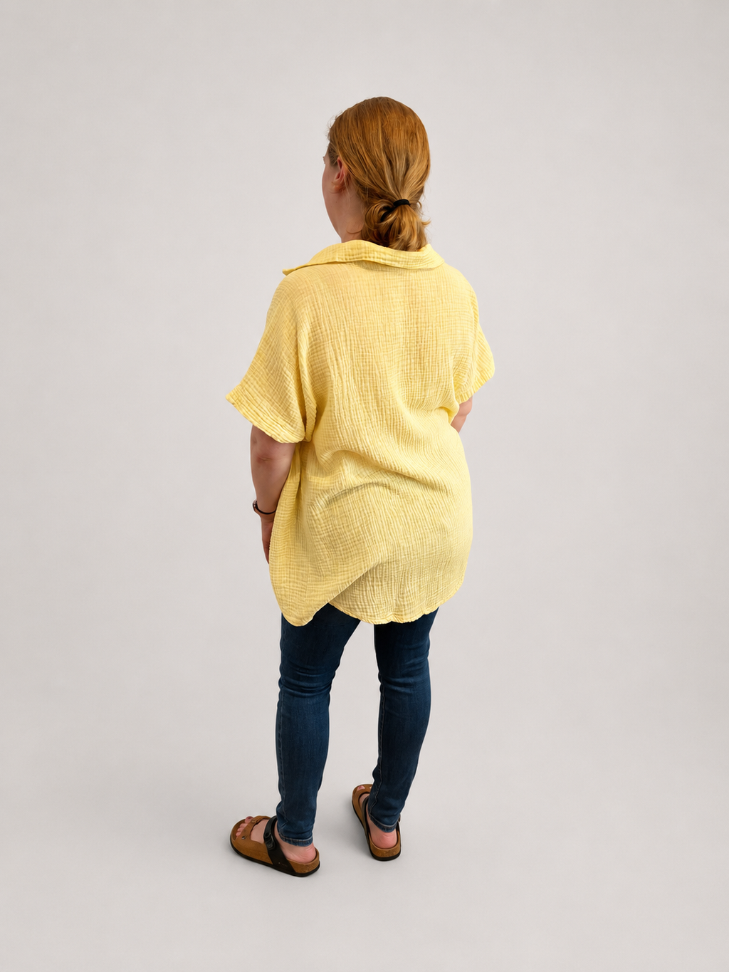 Bluse kurzarm gelb