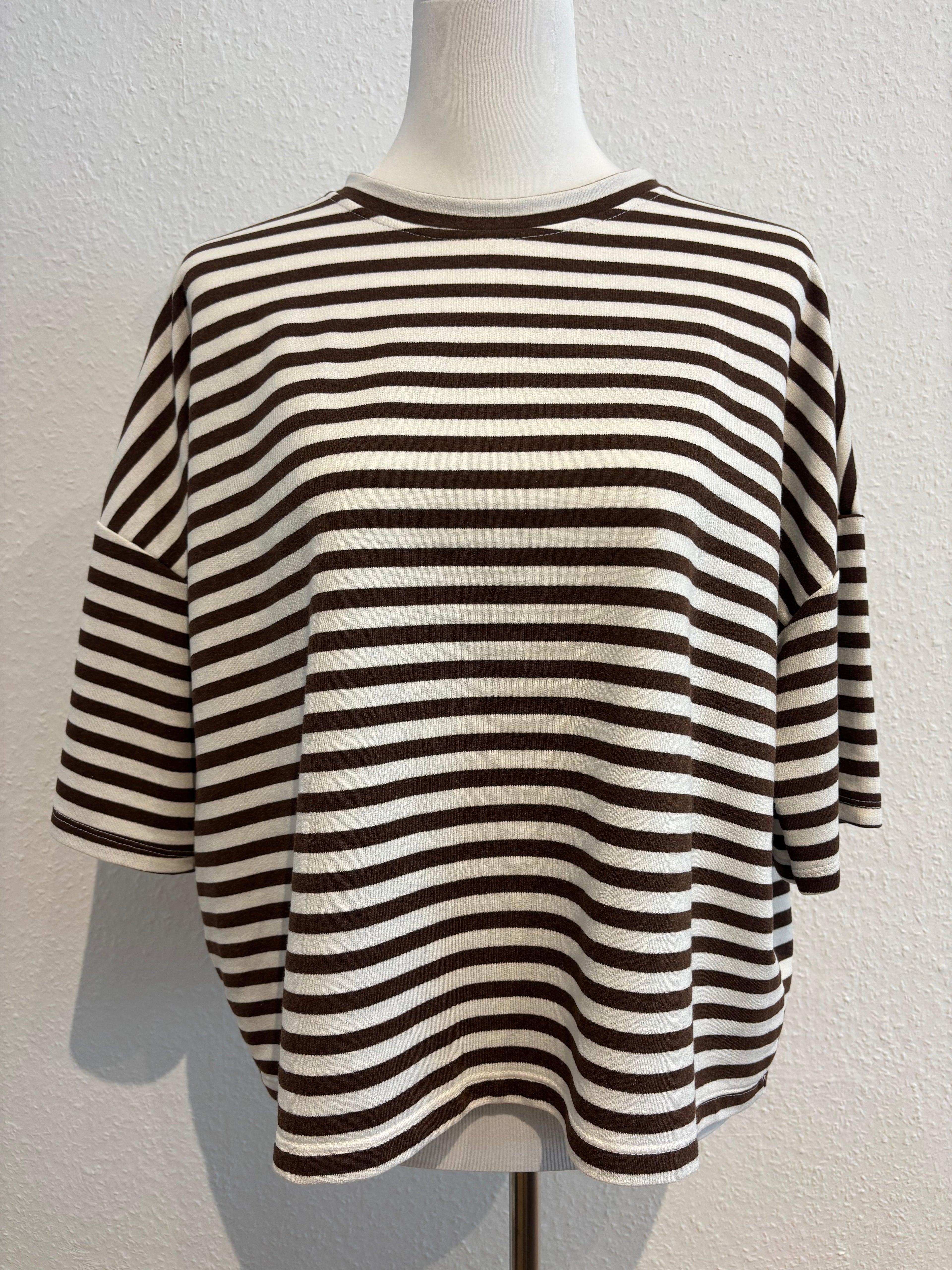 Streifenshirt braun/weiß