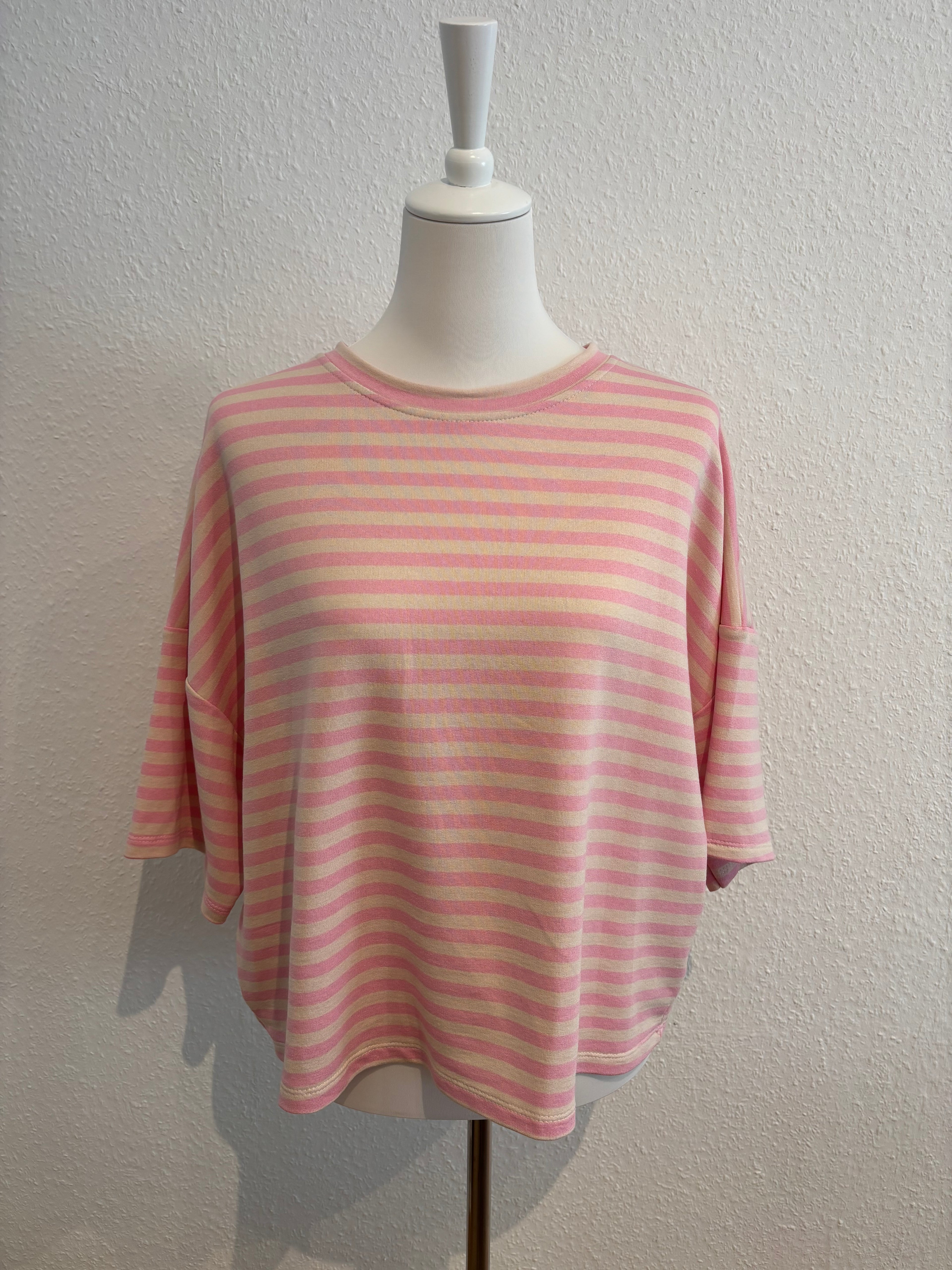 Streifenshirt rosa/creme