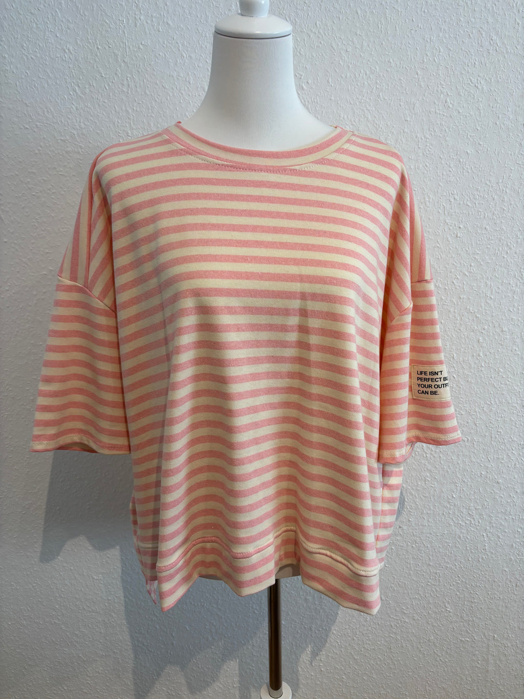Streifenshirt rosa/creme