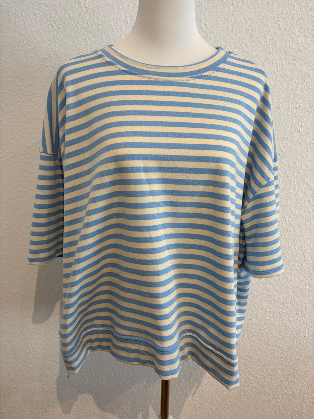 Streifenshirt hellblau/creme