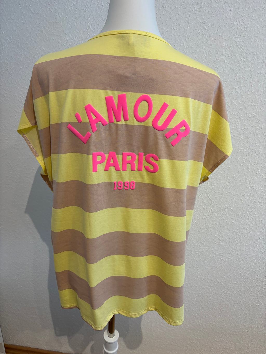 Shirt Blockstrifen gelb/taupe L`amour