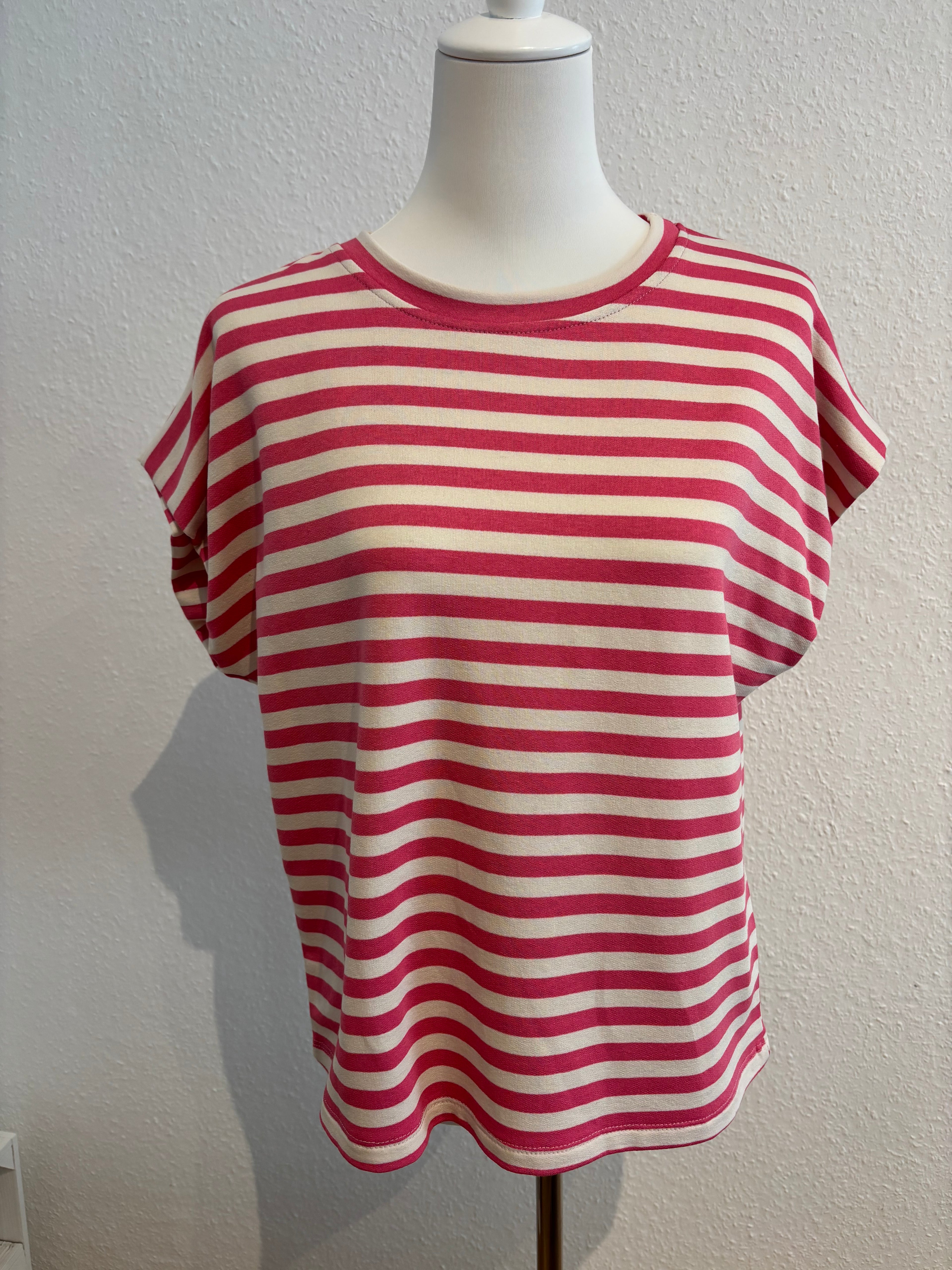 Streifenshirt pink/weiß