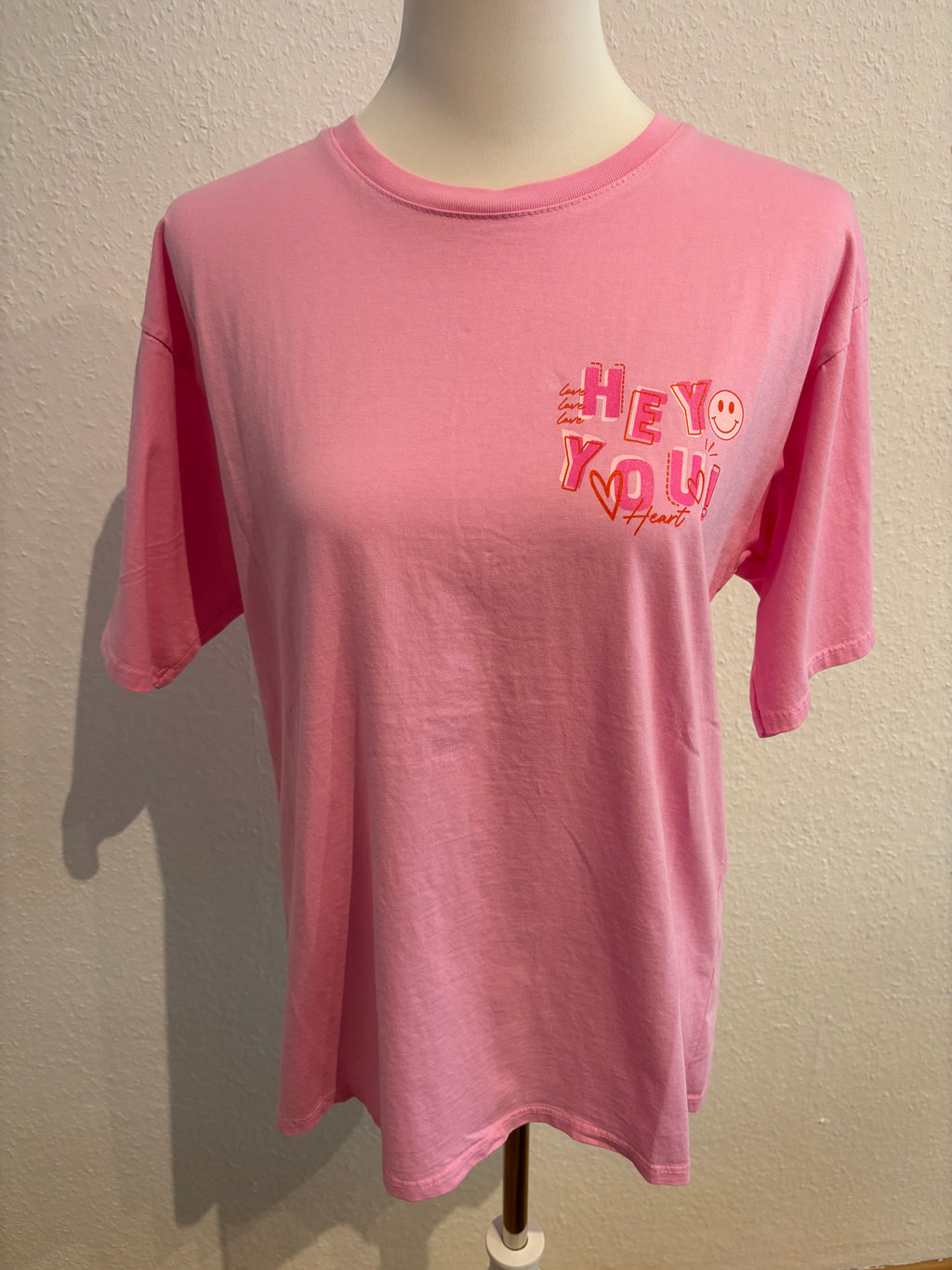 T-Shirt rosa Hey you