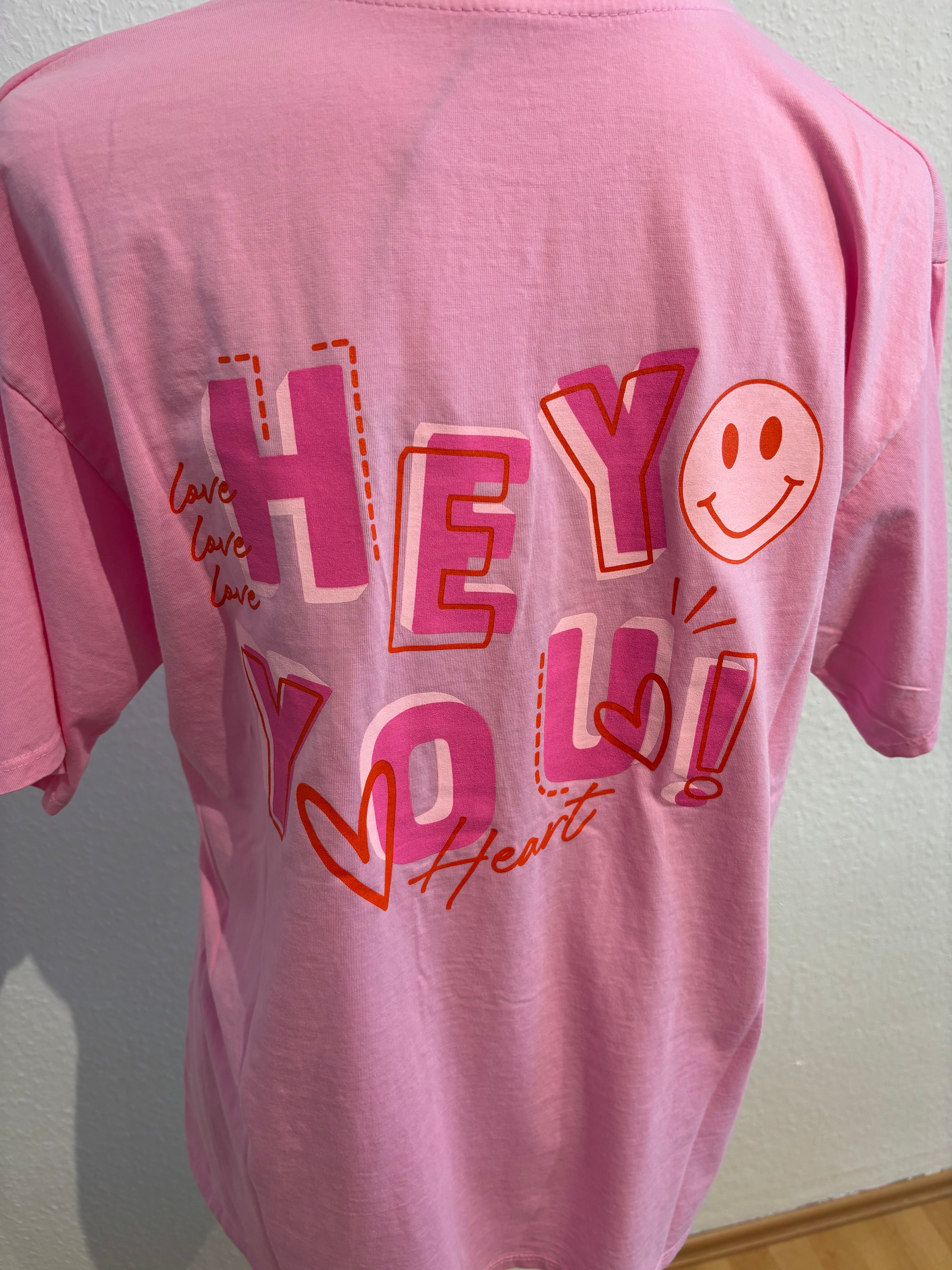 T-Shirt rosa Hey you