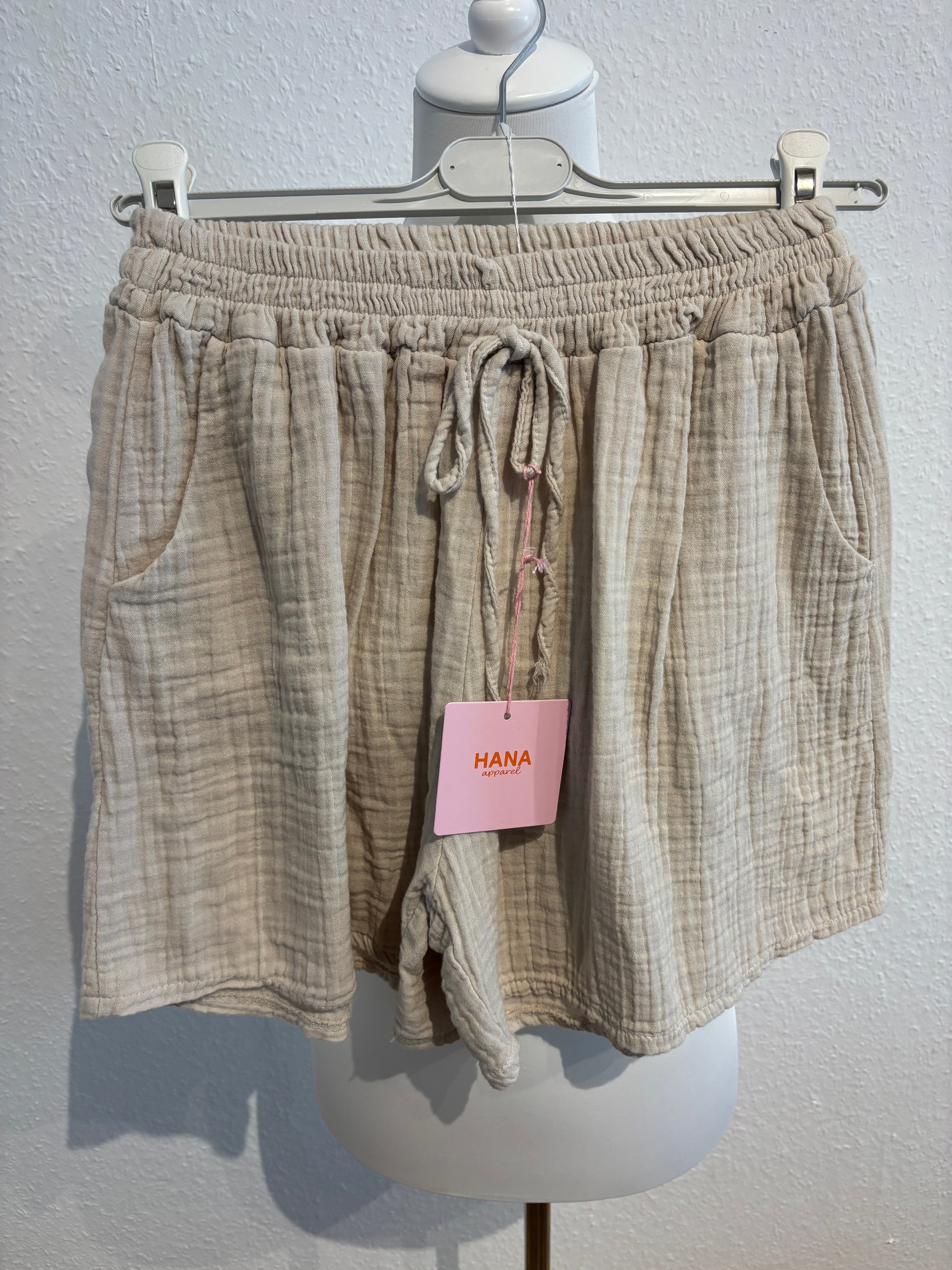 Musselin Shorts beige