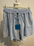Musselin Shorts blau/weiß gestreift