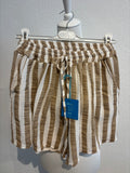 Musselin Shorts braun/weiß gestreift
