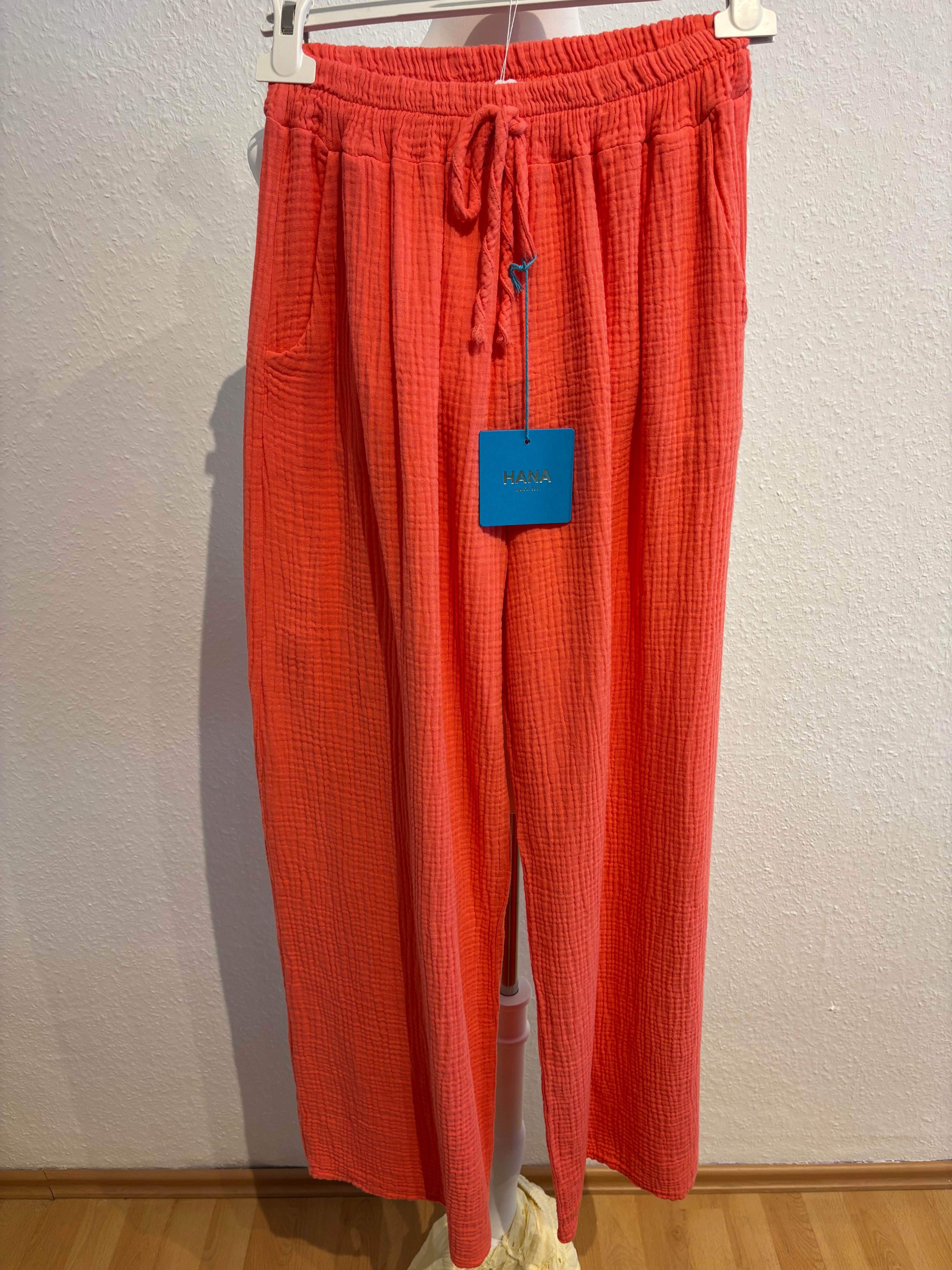 Musselin Hose Koralle