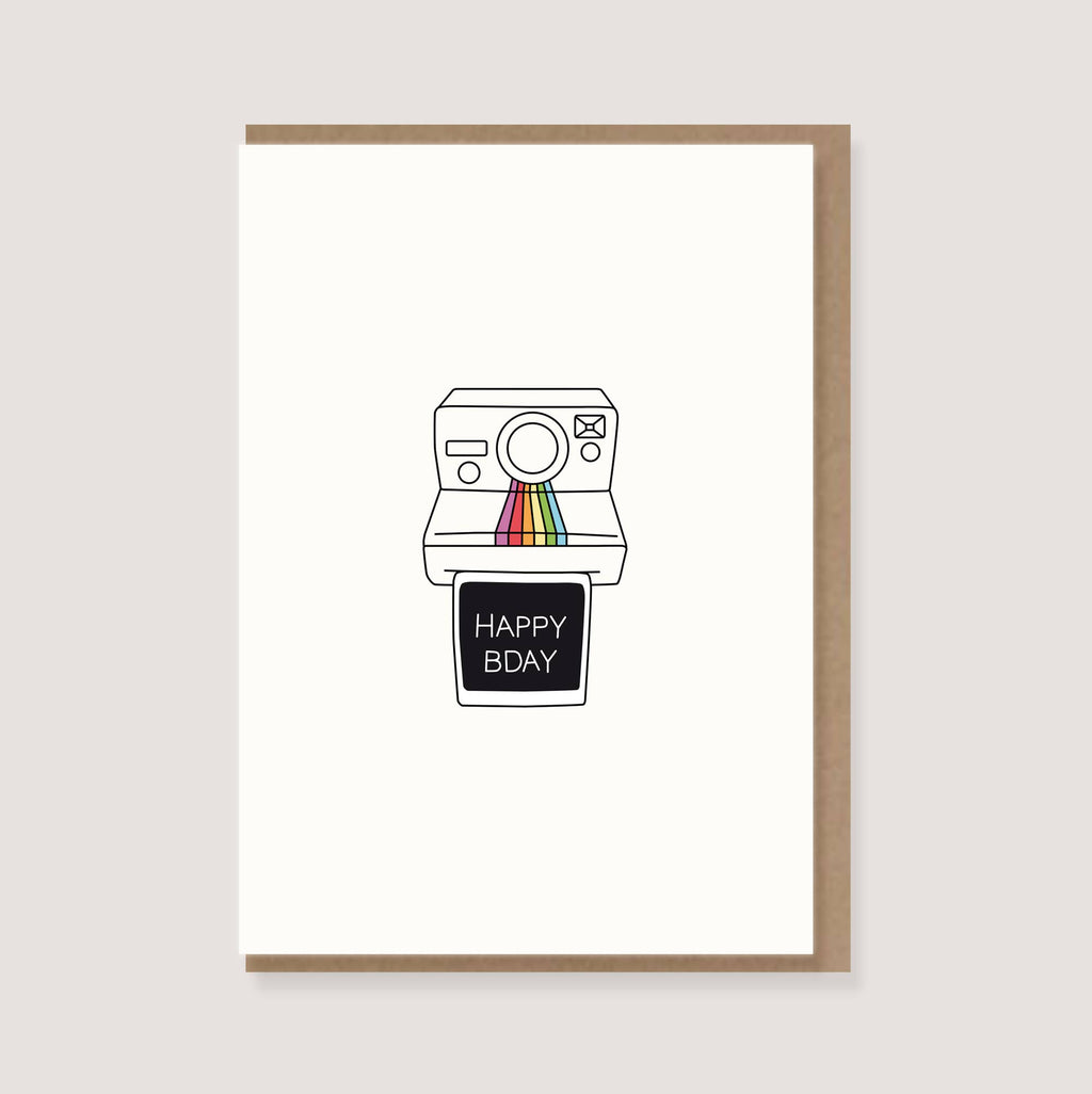 Klappkarte mit Umschlag - "Polaroid - Happy BDay"