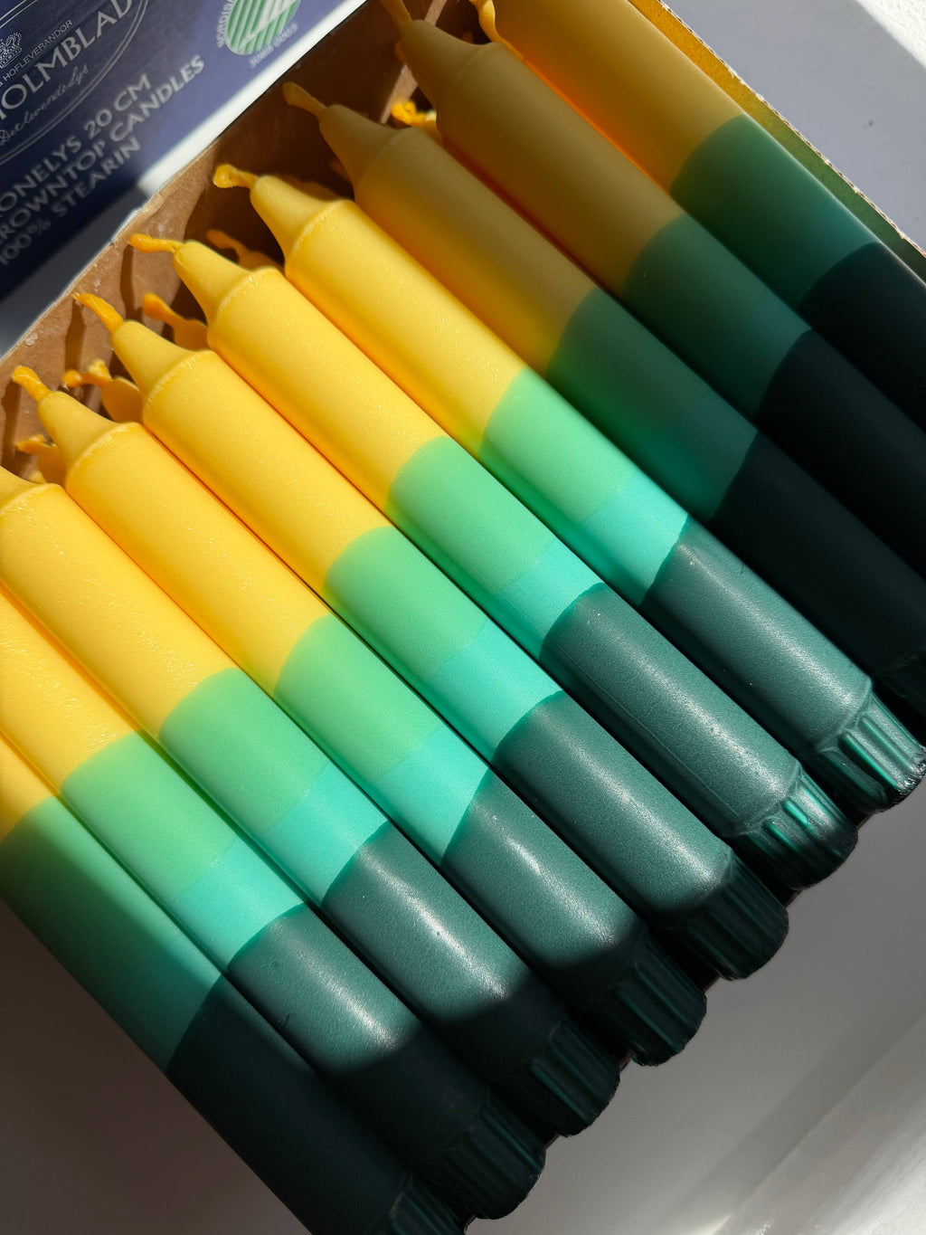 Tafelkerzen für Sommerparty – Grüner Limonadenlook